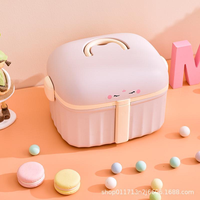 納める容れもの キッズ ちびっ子用 手あそび箱 救急箱 小入れもの 取り片づけるボックス席 可塑性物質製 天の原青碧 桜色
