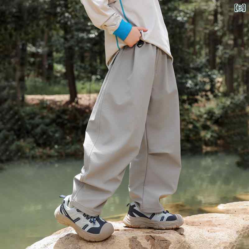 キッズ ズボン ナイロン製 アウトドアパンツ 直筒 登山用パンツ 春秋 中 круп Детская одежда, детская одежда 伸縮性 防風 撥水性 無地 5,201円