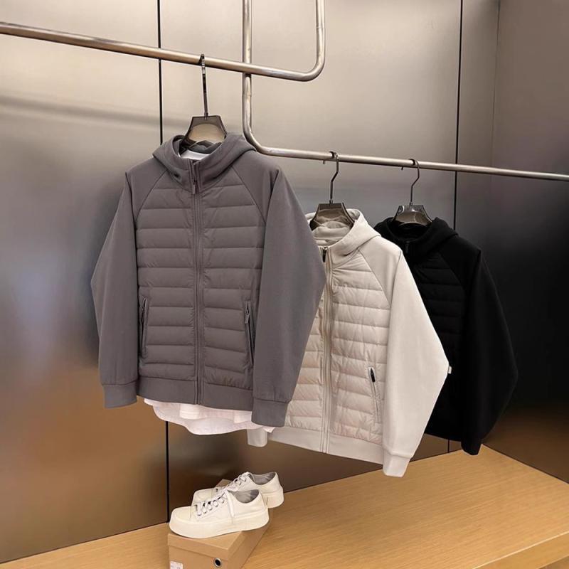 羽絨服 メンズ 秋冬 90% ホワイトダックダウン 軽さ 生あたたかい ボンネット付き添い人 アウター 練りあわせる型 無地 薄墨色 黒いこと 象牙色