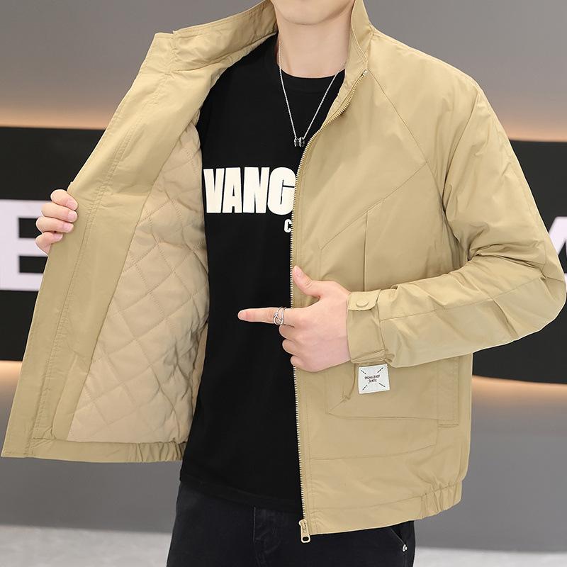 ジャケット メンズ アウター 秋冬 復古 立襟 防風 ゆったりサイズ ブルゾン ジャンパー 男性用 イエロー ブラック グレー グリーン