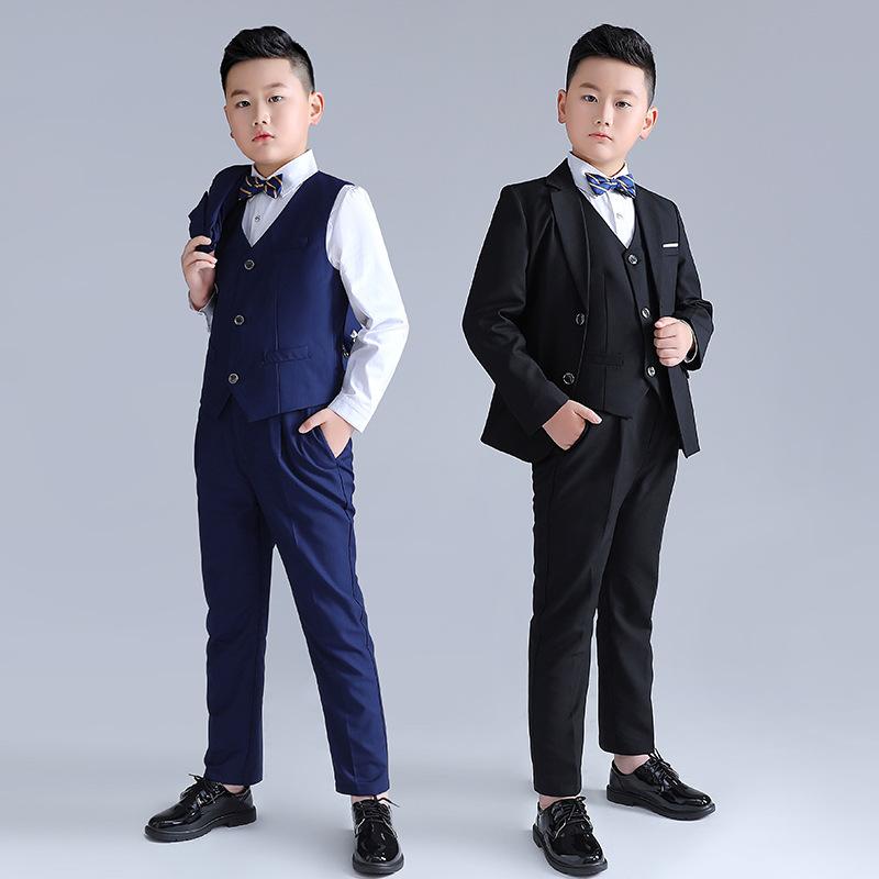 子供用フォーマルスーツ 男の子 パンツスーツ 5点セット 4点セット 3点セット 子供服 発表会 演奏会 結婚式 卒園式 入学式 七五三 8歳 9歳 10歳 11歳 12歳 13歳 14歳 15歳 16歳 ポリエステル 黒 紺色 無地 4,653円