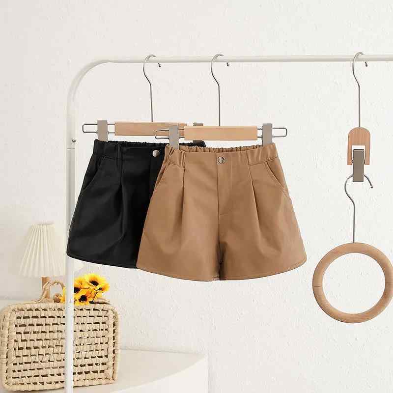 パンツ キッズ 女の子 子供服 ショートパンツ 秋冬 カジュアル ゆったり ワイドレッグ 短パン 無地 綿 ブラック カーキ