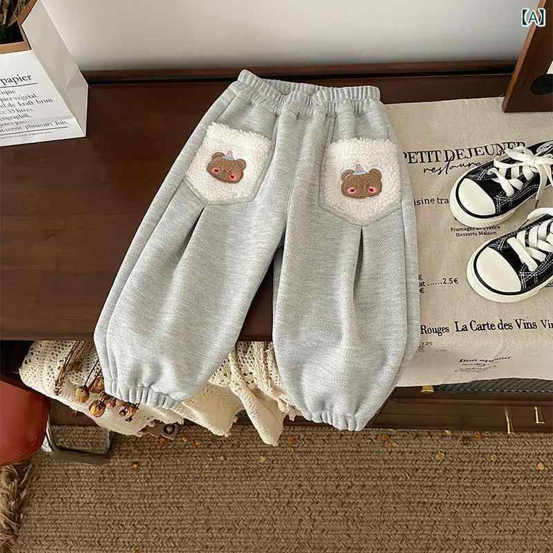 子供服 パンツ 女児 裏起毛 ズボン 秋冬 3歳 4歳 5歳 6歳 7歳 8歳 100cm 110cm 120cm 130cm 80cm 90cm 幼児 小学生 普段着 部屋着 ポリエステル混紡 ゆったり かわいい ベージュ グレー ピンク