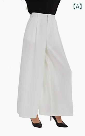 パンツ レディース 婦人服 コットン ポリエステル 混紡 ゆったり 高腰 ワイドレッグパンツ ロングパンツ 白 黒 ピンク系 カーキ 土黄色 橄?? ?色 エレガント リラックス