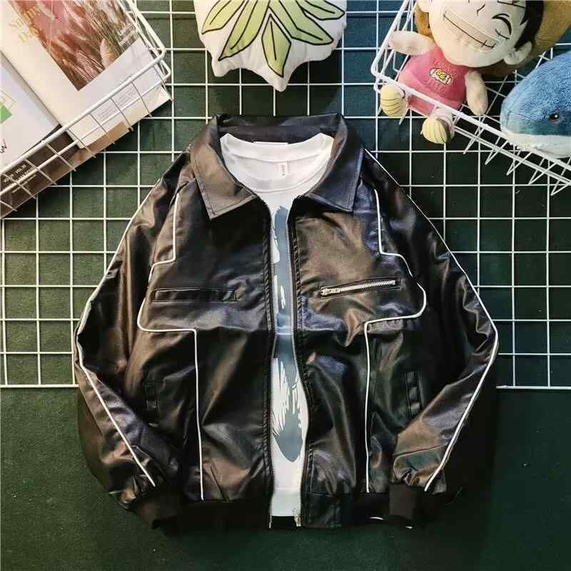 ジャケット メンズ 男性用 レザージャケット 春秋 バイクジャケット 配色 ゆったり 長袖 アウター トップス カジュアル 黒 白 緑