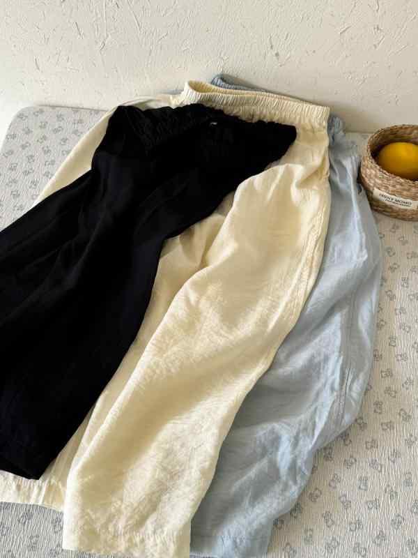 子供服 パンツ 女の子 夏 韓国風 コットン ワイドレッグパンツ リラックス B類 中小童 無地 90cm 100cm 110cm 120cm 130cm 140cm 150cm