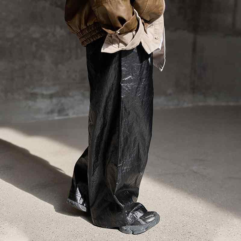 パンツ キッズ 男の子 ワイドレッグ PUレザー ロングパンツ 春秋 高学年 普段着 ブラック 90 100 110 120 130 140 150 160 170cm