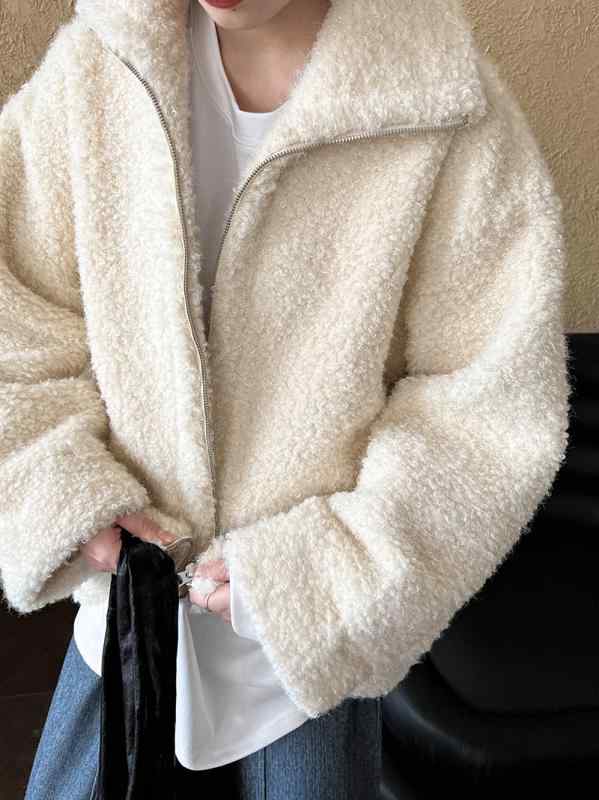 コート レディース ボアジャケット 秋冬 立襟 フェイクファー シープボア ゆったり 厚手 防寒 あったか 韓国風 カジュアル ミドル丈 普段使い デート｜トミーショップ 店