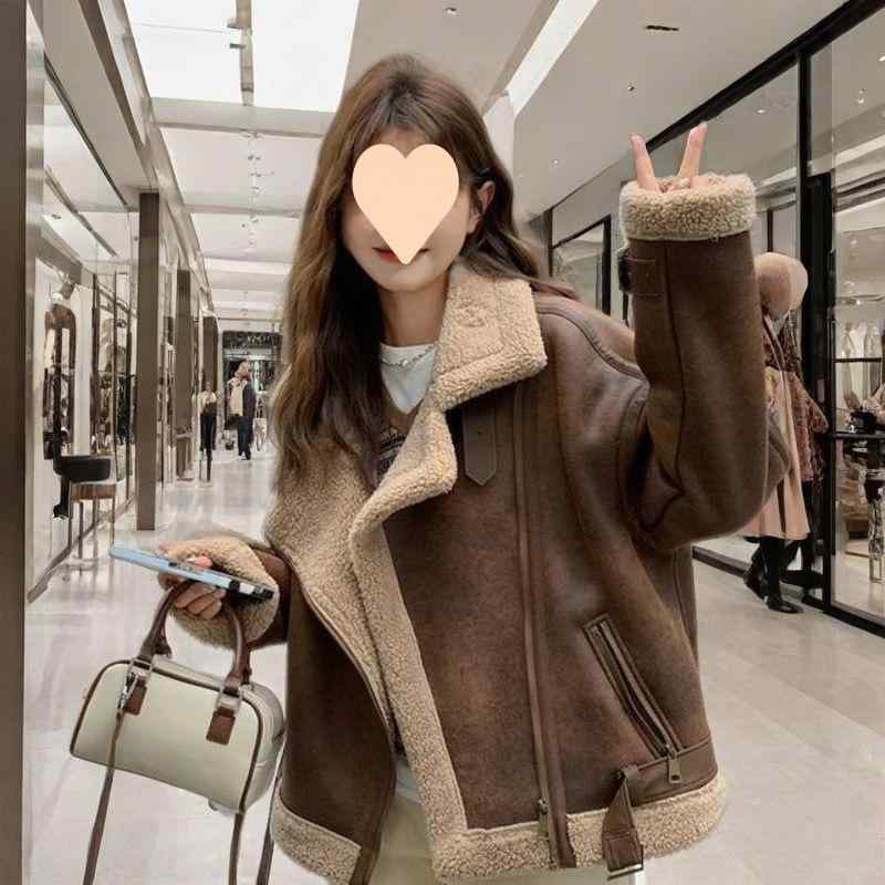 ジャケット レディース ボアブルゾン 秋冬 フェイクムートン ゆったり ショート丈 ノーカラー あったか ブラック 黒 M L XL 2XL|トミーショップ 店