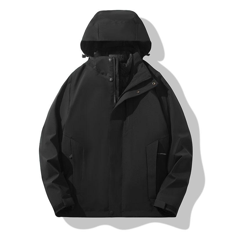 アウトドア ジャケット メンズ レディース 三合一 フード付き 脱着可能 羽毛 ダウン 保暖 防風 透気 防水 ?? 素材 冬 春 秋 登山 ハイキング キャンプ スキー トレッキング ユニセックス 男女兼用 グレー グリーン ブラウン パープル ブルー