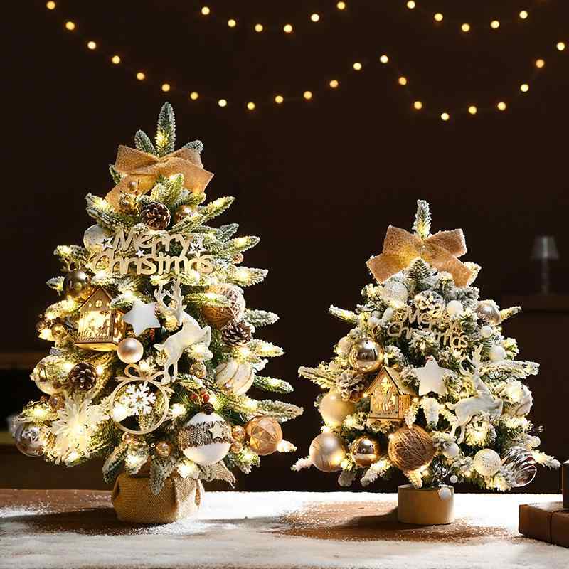 クリスマスツリー 韓国風 45cm 60cm 90cm 混合葉 卓上 クリスマス デコレーション オーナメント 赤 白 金 シャンパン 黒