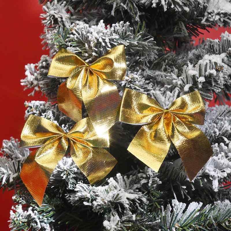 クリスマス オーナメント ミニ 蝶結び クリスマスツリー パーティー イベント デコレーション 麻布 金色 レッド 韓国風 ヨーロピアン