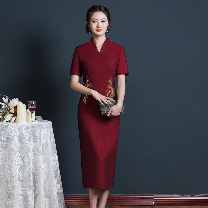 瀬戸ものお召しもの レディース 御っ母さん Vのど首 ノースリーブ ポリエステル さくら色系 華燭の典 寄り合い 2次会 お呼ばれ フォーマルウェア その他-レディースファッション