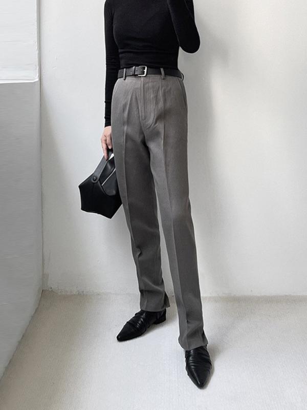 パンツ レディース ウール テーパードパンツ ハイウエスト スラックス ジッパー 9分丈 秋冬 エレガント きれいめ お洒落着