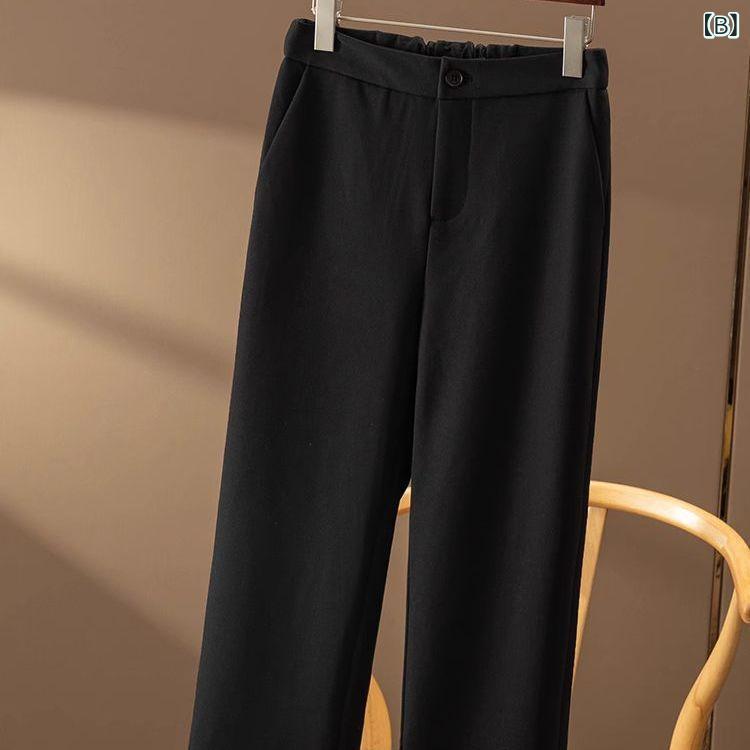 パンツ レディース 裏起毛 あったか テーパードパンツ 通勤 オフィス 高見え 美脚 ストレッチ 秋冬 杏色 黒 麻色