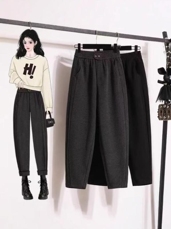 パンツ レディース テーパードパンツ 毛混紡 秋冬 高腰 ゆったり 大きいサイズ 9分丈 カジュアルパンツ 黒 ブラック グレー