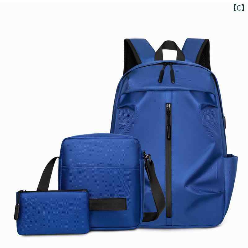 リュック メンズ 男性用 大学生 鞄 カバン バッグ 軽量 撥水 オックスフォード布 無地 13インチPC収納 ビジネス 通勤 通学 グレー ブラック ブルー