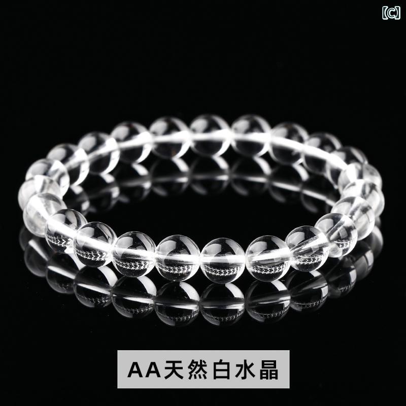 ブレスレット 男女兼用 白水晶 8A 天然石 ファッション ジュエリー アクセサリー 6mm 8mm 10mm 12mm 幾何学模様 ラウンド 通勤