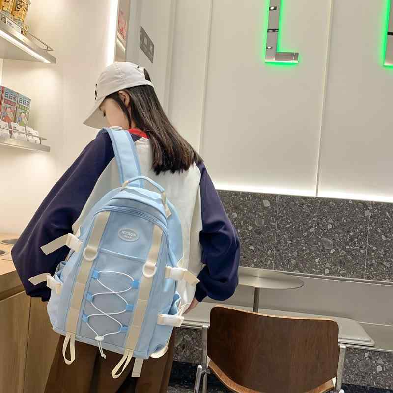 リュック レディース 大容量 バックパック オックスフォード 撥水 通学 通勤 旅行 無地 ブラック ホワイト グリーン ブルー