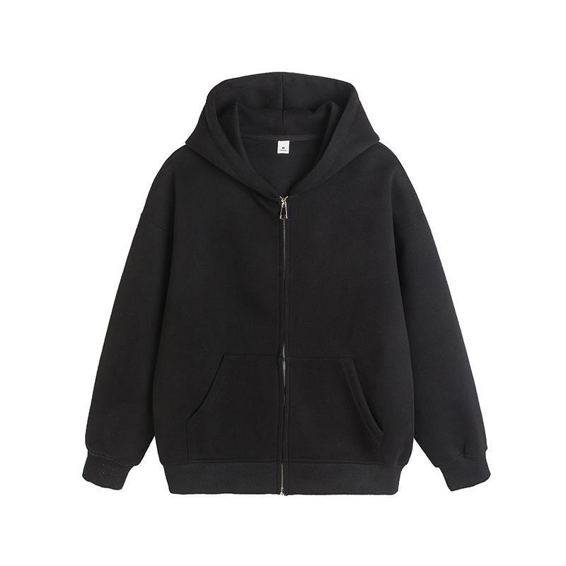 パーカー メンズ 秋冬 裏起毛 シルバー ジップアップ フード付き スウェットシャツ ゆったり 無地 ドロップショルダー 長袖 トップス ストリート カジュアル 普段使い 部屋着