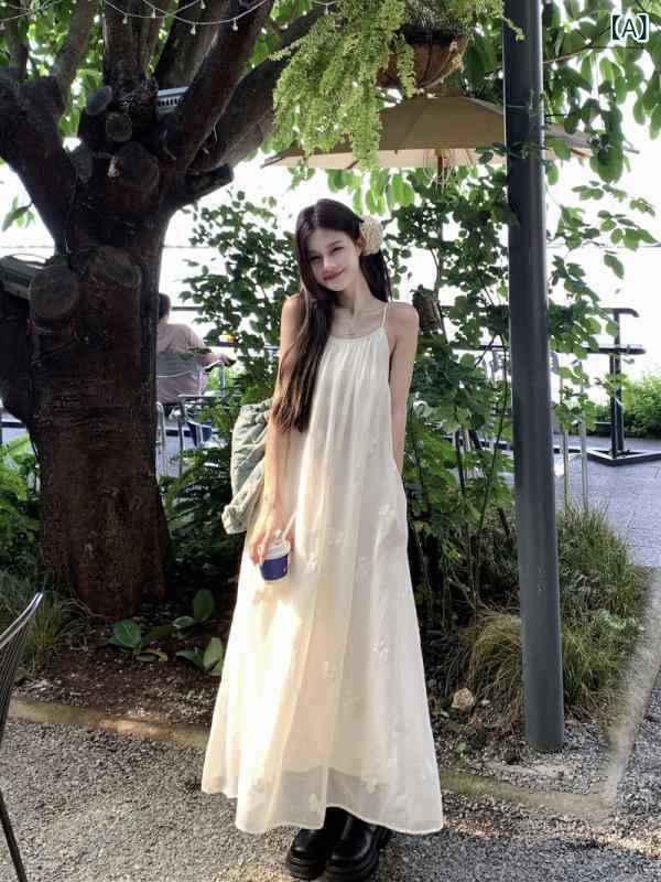 ワンピース レディース 春 Aライン ロング ノースリーブ ポロ襟 ゆったり 文芸復古 チャイナ風 エレガント 高見え おしゃれ かわいい 杏色｜トミーショップ 店