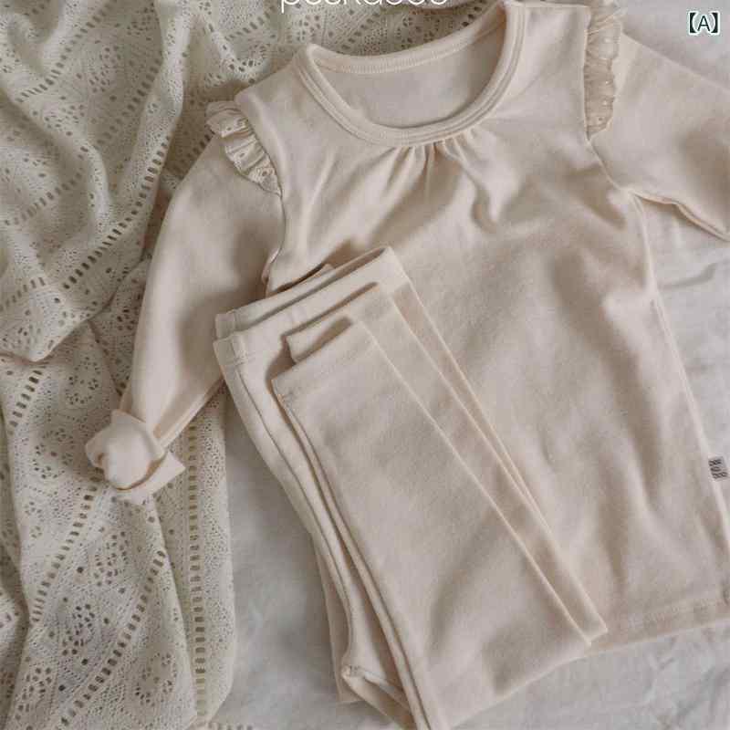 子供用ルームウェア ガールズ 長袖Tシャツ 長ズボン 上下セット パジャマ 綿 春秋 8歳以上 140cm以上 普段着 部屋着 リラックスウェア