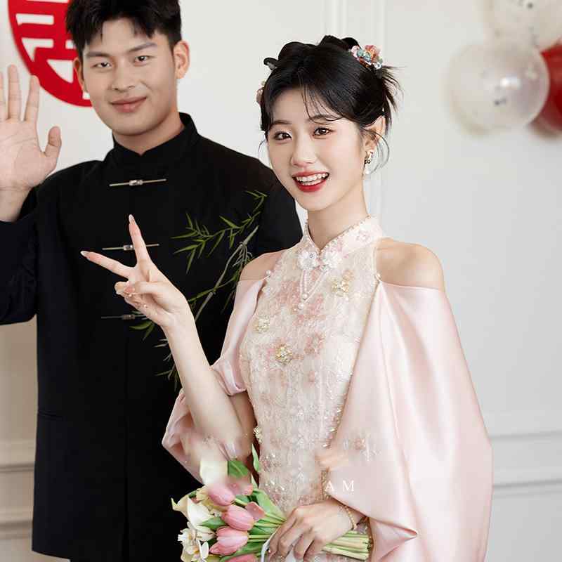 瀬戸ものお召しもの レディース サクラ色系 御芽出度 交歓会 寄りあい お召しもの 衣装 ポリエステル 無袖 年月冬 立襟 褶? 雅びやか