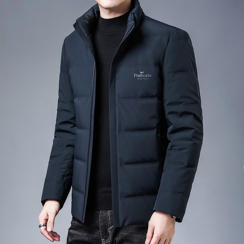 羽絨服 メンズ 男性用 アウター 冬 立襟 加厚 保温 防風 軽薄 ビジネス カジュアル シニア 普段使い 黒 カーキ 紺|トミーショップ 店