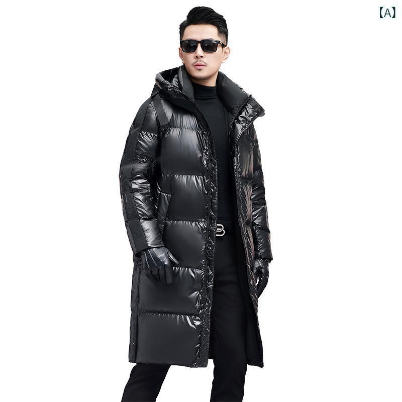 羽?服 メンズ 男性用 防風 保温 フード付き アウター ジャケット コート ビジネス カジュアル 中年 冬季 ブラック 聚???