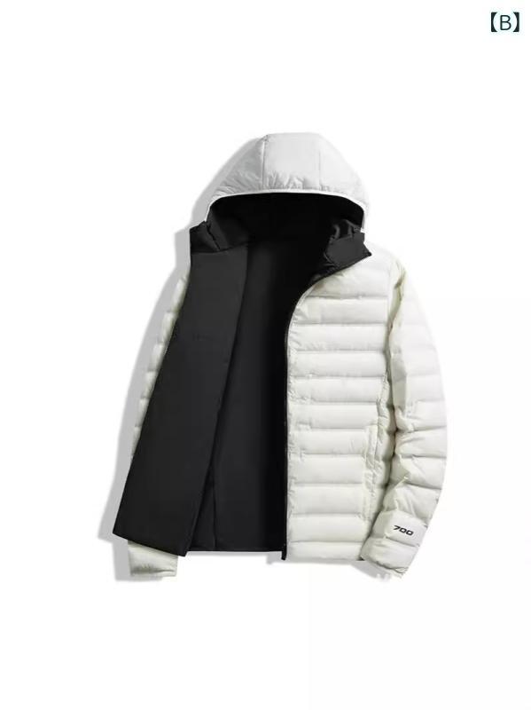 羽絨服 メンズ レディース 薄手 秋冬 ペア 新国標 80% ダウン 連帽 アウター 防寒 防風 洗濯機洗い可能 超軽量 撥水 ブラック ホワイト イエロー
