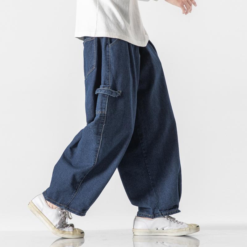 デニム メンズ ジーンズ ジーパン ワイド ストレート ゆったりめ ワークパンツ ズボン ボトムス カジュアル 大きいサイズ 紺色 黒に近いグレー
