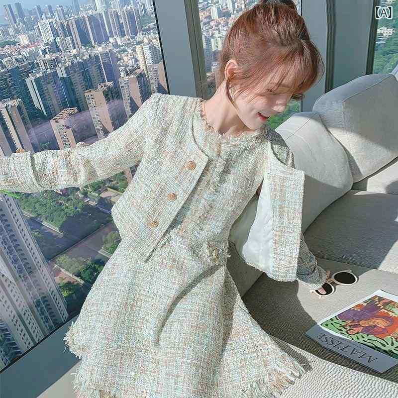 セットアップ レディース 春秋 チェック柄 ベスト ワンピース 膝丈 長袖 ジャケット アウター 韓国風 かわいい ガーリー|トミーショップ 店