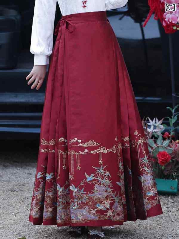 チャイナドレス レディース ウールコート 馬面スカート セットアップ 春秋 結婚式 礼服 パーティー 赤 白 S M L|トミーショップ 店