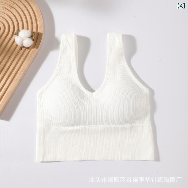秋冬 トップス 女性用 抹胸 背心 無縫 ロケ デザイン Vネック ヨガ スポーツ 伸縮性 防走光 ナイロン 素材 白色 ブラック グレー カーキ ベージュ グリーン 均一サイズ 及腰丈 運動機能 日常使い フィット感 軽量 吸湿速乾 美背効果 切り替え(x3)