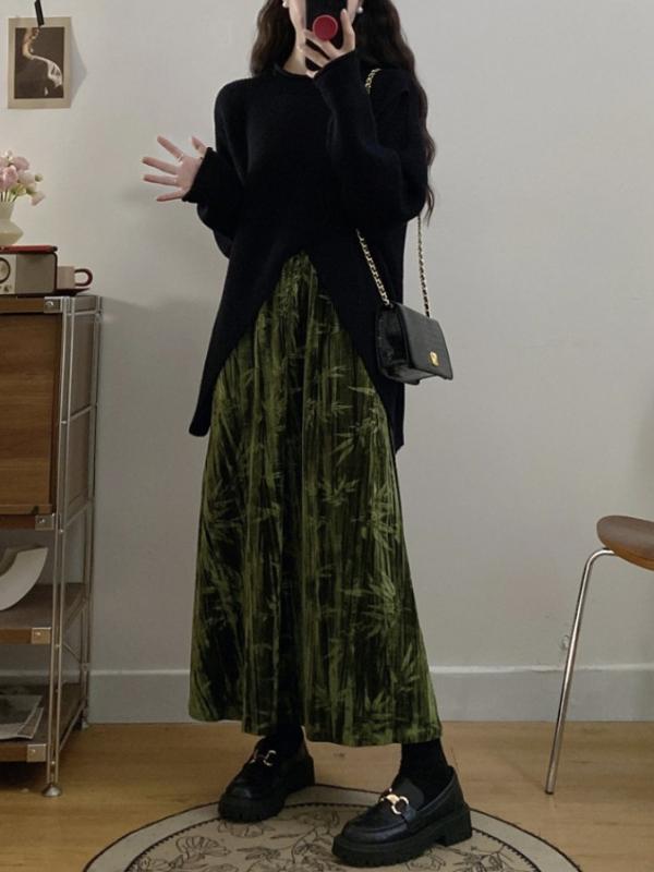 ニット レディース ニットトップス ニットスカート セットアップ 春秋冬 ミディアム丈スカート ゆったりサイズ きれいめ 普段使い 伸縮性