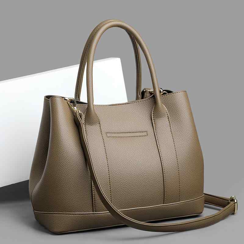 バッグ 女性用 メンズ 女性用 通勤バッグ 大容量 斜めがけ ハンドバッグ ミドルサイズ 水桶型 ソフト素材 PU ポリウレタン ポリエステル内張り ジッパー開閉 車縫いステッチ 日常使い クロスボディ トートバッグ 肩掛け かっちり 通勤 通学 ショル