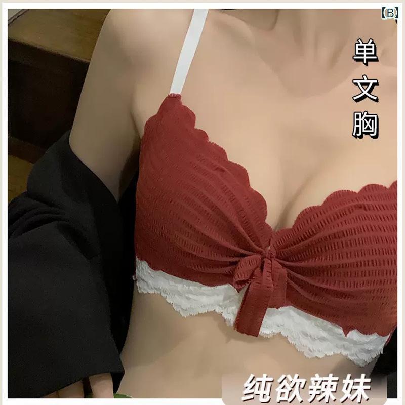 ブラジャー & ショーツ レディース ランジェリー 3/4カップ 脇高 谷間 盛れる 寄せ上げ レース ノンワイヤー ソフトワイヤー ホックあり 肩紐調節可能 黒 赤 白 肌色 グレー