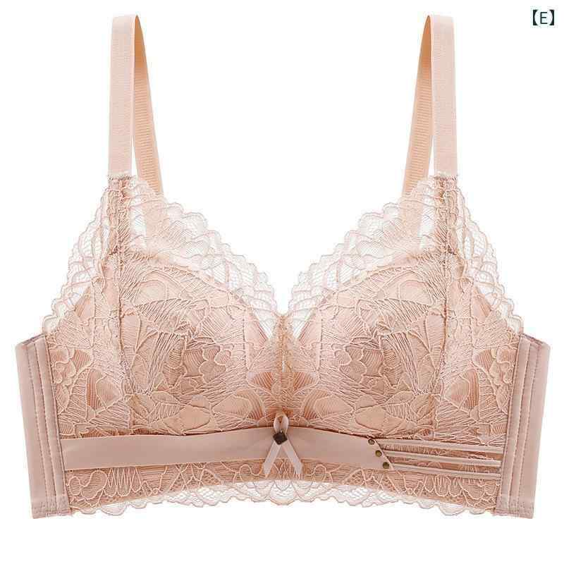 ブラジャー レディース 脇高 補正下着 レース 盛れる 厚手 パッド ノンワイヤー ニッパー 70AB 75AB 80AB 85AB ブラック ワインレッド マスタードブルー ベージュ