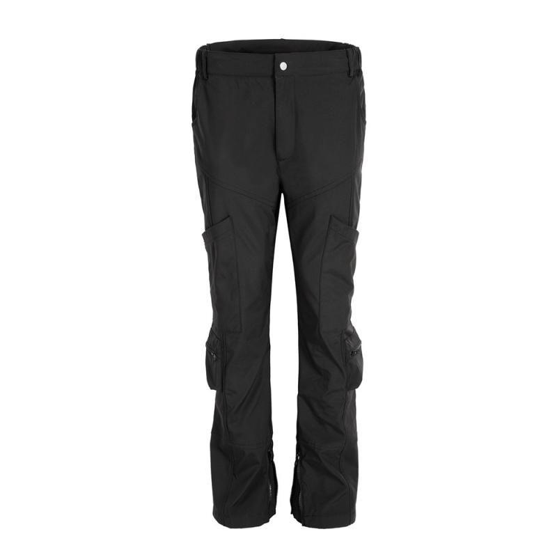 カーゴパンツ メンズ ヒップホップ ワークパンツ デザイン 分割 切り替え スリムフィット テーパードパンツ 無地 コットンブレンド ブラック 普段使い 部屋着
