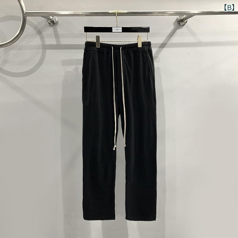 パンツ メンズ 男性用 ズボン ストレート ロングパンツ 綿100% コットン 灰色 黒 ブラック カジュアル 普段使い 通気性|トミーショップ 店