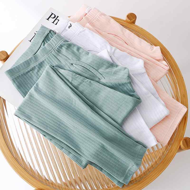 メンズ 秋用インナー 綿100% ストライプ柄 男性用 保温肌着 ロングパンツ 薄手 通気 快適 M L XL XXL XXXLサイズ