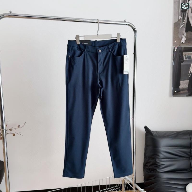 パンツ メンズ 男性用 5ポケット カジュアルパンツ リラックスフィット ストレートパンツ ロングパンツ 通気性 高腰 コットン 暗灰色 ブラック ネイビー|トミーショップ 店
