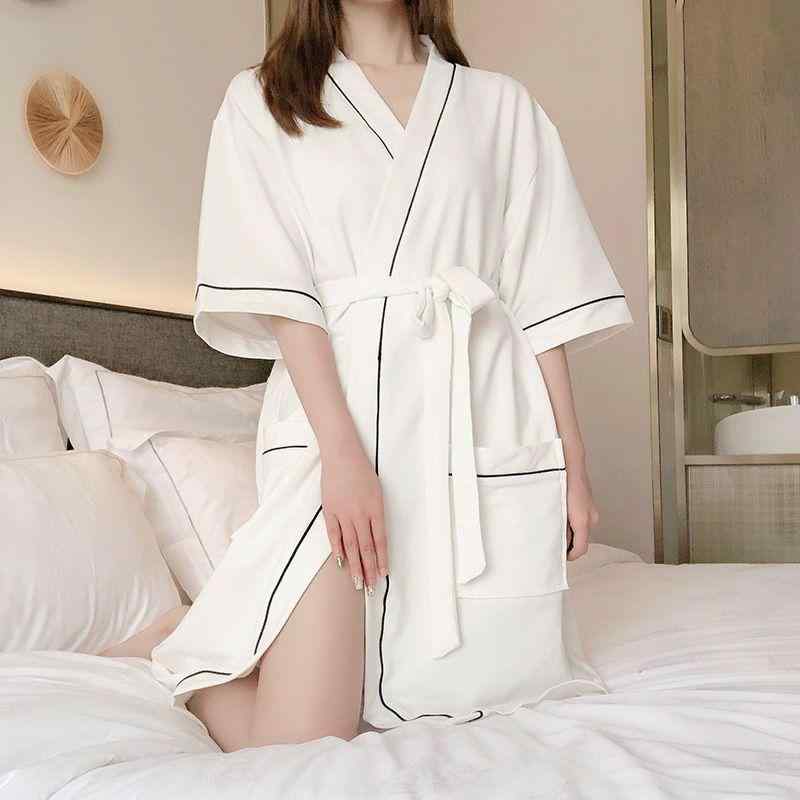 パジャマ レディース メンズ 春夏 半袖 長袖 Vネック コットン 浴衣 寝間着 ルームウェア 部屋着 薄手 白 黒 グレー M L XL 2XL カップル