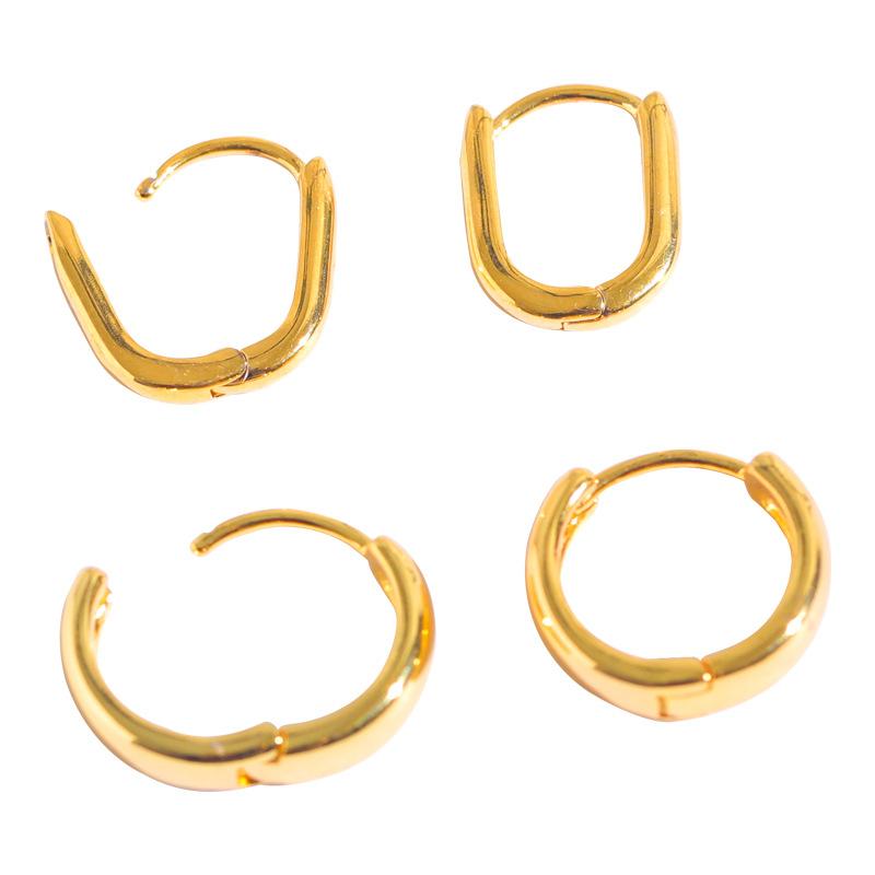 イヤリング レディース 女性用 18K 金メッキ 沙金 アクセサリー ファッション ジュエリー ラウンド スクエア 電気メッキ加工 4,358円