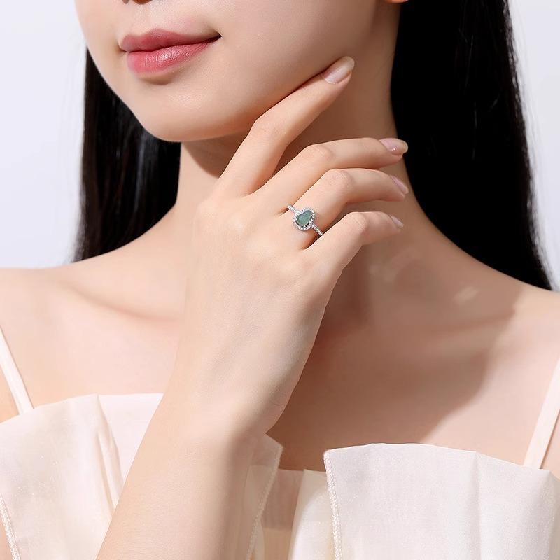 指輪 レディース S925 シルバー 葫芦 翡翠 リング 新中式 個性的 レトロ 人差し指 調節可能 電気メッキ アクセサリー