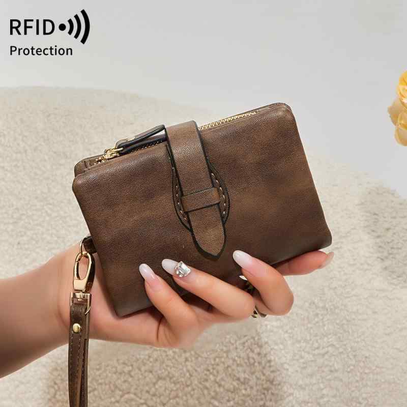 財布 レディース 三つ折り PU レザー ウォレット レトロ ファッション 盗難防止 スキミング防止 RFID 小銭入れ コインケース カードケース 札入れ コーヒー ブラック ワインレッド 軍緑 ダークパープル グレー ピンク 薄紫