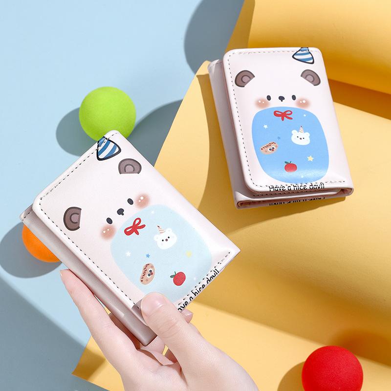 財布 レディース カードケース 学生 かわいい カートゥーン IDカードホルダー パステルカラー