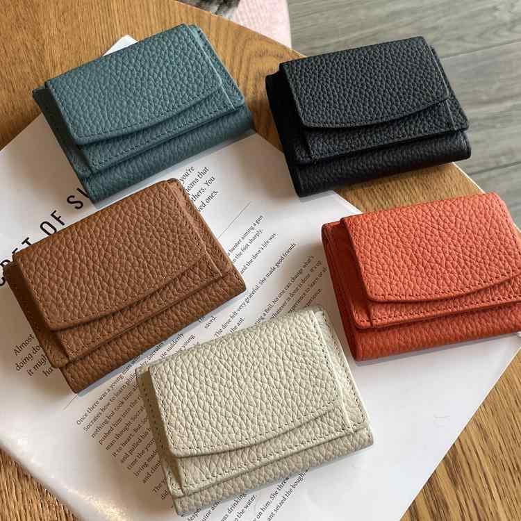 財布 レディース 三つ折り ミニ財布 本革 スキミング防止 カードケース ウォレット レザー 橙色 紺色 黒色 白色 茶色 マカロンカラー 日常使い 4,262円