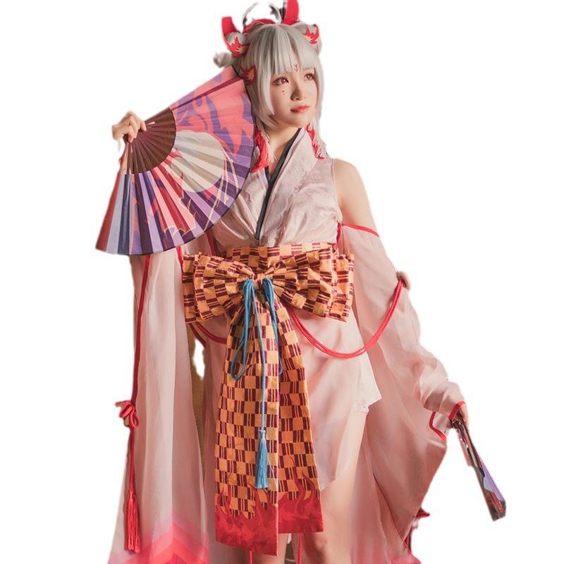 コスプレ御召しもの レディース 不知火 アニメ 着物 大正人情本 髪飾りつけ付き添い人 一こま御召しもの ハロウィン 出来事