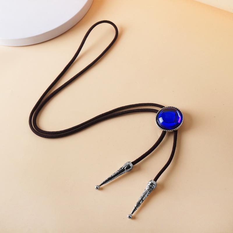 ネクタイ 子供用 男女兼用 アニメ コスプレ 魔法使いの嫁 羽鳥智世風 ブルー 幾何学模様 ラインストーン パーティー 発表会 舞台衣装画像